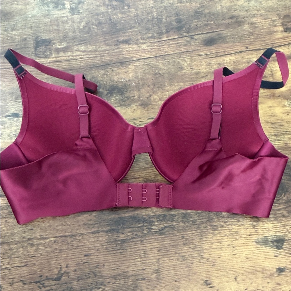 Maidenform Burgundy Satin Push-Up Bra - Picture 5 of 7